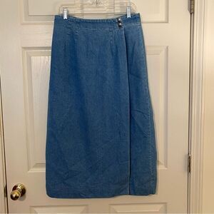 Denim wrap skirt Blue jean skirt Cotton